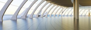 Curved glass in Airport