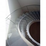 glass railing spiral stairs