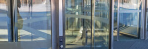 Bent Glass Design provides glass designs for revolving glass doors